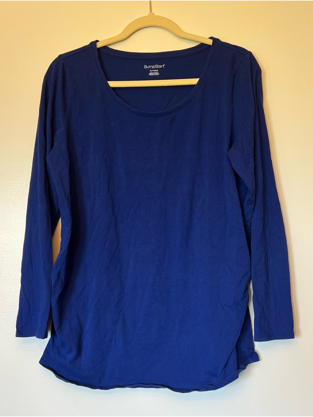 BumpStart Women's Maternity Long-Sleeve Scoop Neck Top - Royal Blue